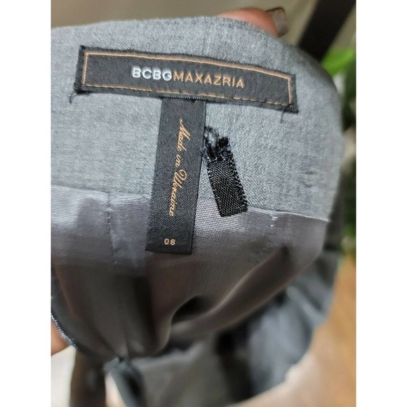 BCBGMAXAZRIA Women's Gray Wool and Spandex Knee Length Flare Skirt Size 08 - Picture 6 of 9